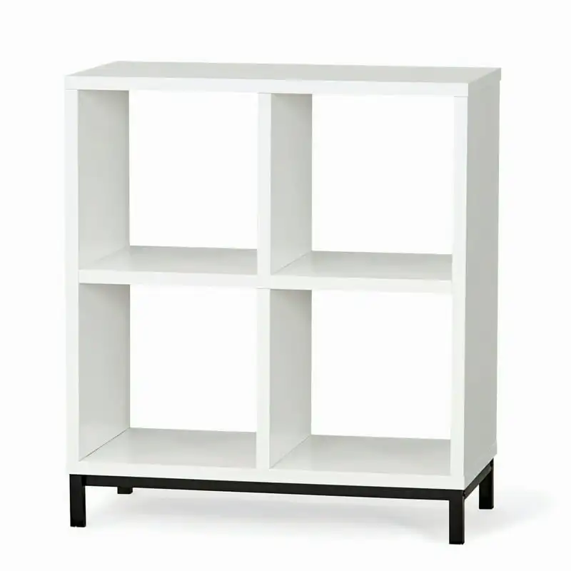 4-Cube Organizer with Metal Base, White 
4-Cube Organizer with Metal Base, White