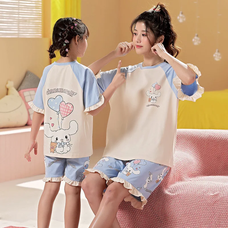 Новинка 2023, пижама Sanrio Kuromi Cinnamoroll My Melody для девочек, Летний Тонкий хлопковый костюм с короткими рукавами, милый мультяшный домашний сервис
Новинка 2023, пижама Sanrio Kuromi Cinnamoroll My Melody для девочек, Летний Тонкий хлопковый костюм с короткими рукавами, милый мультяшный домашний сервис