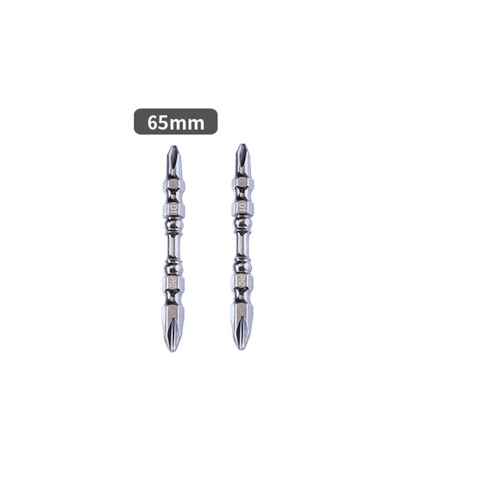 

2PCS Magnetic Cross Screwdriver Bit Kit D1 Steel PH2 Doulbe Heads Depth Stop 1/4inch Shank Diameter 65mm/100mm/150mm Length