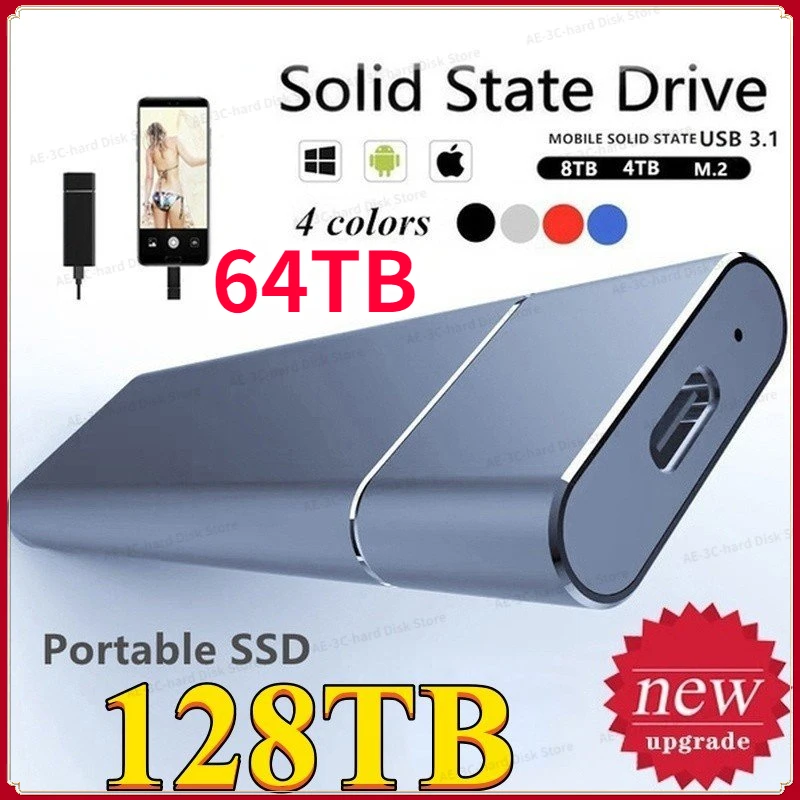 2023 New High Speed 128TB/64TB/32TB USB 3.1 Portable External Solid State Drive External Hard Disk SSD 2TB TYPE-C Mobile SSD
2023 New High Speed 128TB/64TB/32TB USB 3.1 Portable External Solid State Drive External Hard Disk SSD 2TB TYPE-C Mobile SSD