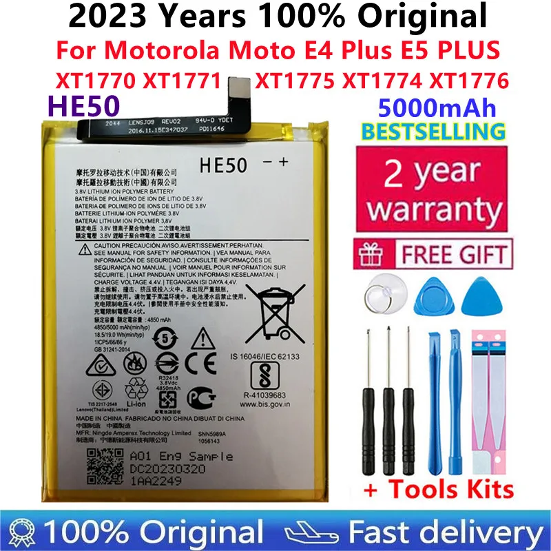 100% Original 5000mAh HE50 Battery For Motorola Moto E4 Plus E5 PLUS XT1770 XT1771 XT1775 XT1774 XT1776 Phone Batteries Bateria 
100% Original 5000mAh HE50 Battery For Motorola Moto E4 Plus E5 PLUS XT1770 XT1771 XT1775 XT1774 XT1776 Phone Batteries Bateria