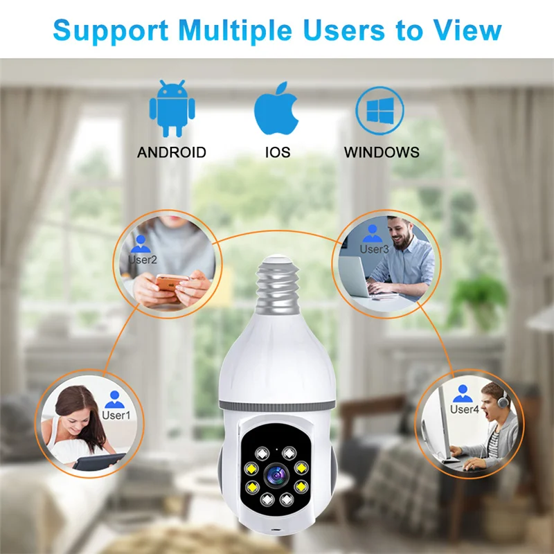 Wifi Video Surveillance Outdoor Camera 360 Degree Home Monitoring Smart Home E27 2.4/5g Home Video Camera Wireless Home Camera
Wifi Video Surveillance Outdoor Camera 360 Degree Home Monitoring Smart Home E27 2.4/5g Home Video Camera Wireless Home Camera