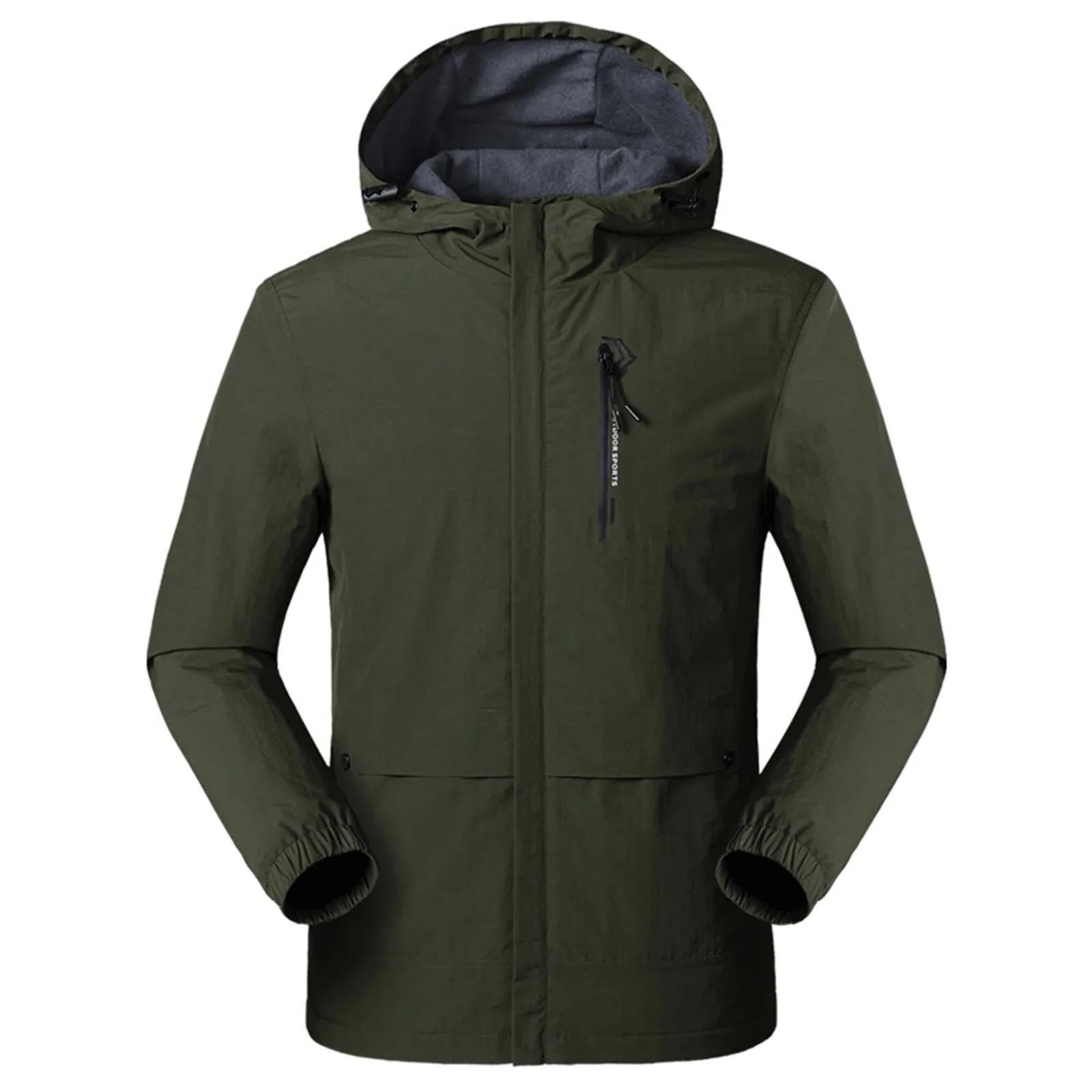 Men's Outdoor Solid Hooded Long Sleeve Zipper Pocket Windbreaker Waterproof Coat
Men's Outdoor Solid Hooded Long Sleeve Zipper Pocket Windbreaker Waterproof Coat