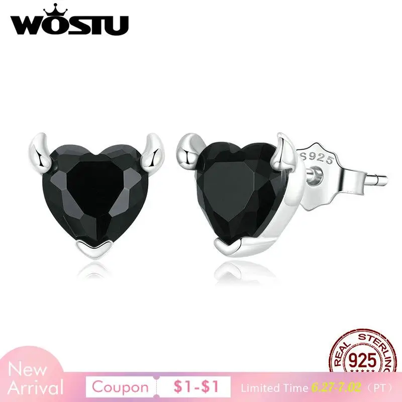 Женские серьги-гвоздики WOSTU, из стерлингового серебра 925 пробы с черным сердцем дьявола, крутые циркониевые пряжки для ушей, Специальные веч...
Женские серьги-гвоздики WOSTU, из стерлингового серебра 925 пробы с черным сердцем дьявола, крутые циркониевые пряжки для ушей, Специальные веч...