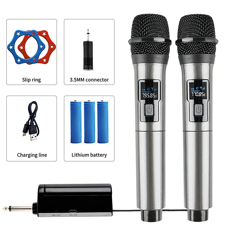 UHF Wireless Dual Handheld Dynamic Microphone Karaoke Microphone with Rechargeable Receiver for Wedding Party Speech Church Club
UHF Wireless Dual Handheld Dynamic Microphone Karaoke Microphone with Rechargeable Receiver for Wedding Party Speech Church Club