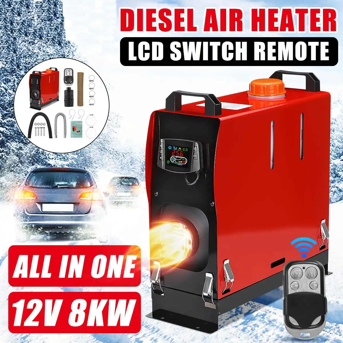 All In One Car Heater 5-8KW 12V Air Diesels Parking Heater Car Heater for RV Trucks Motor-Homes Boats Bus LCD Switch
All In One Car Heater 5-8KW 12V Air Diesels Parking Heater Car Heater for RV Trucks Motor-Homes Boats Bus LCD Switch