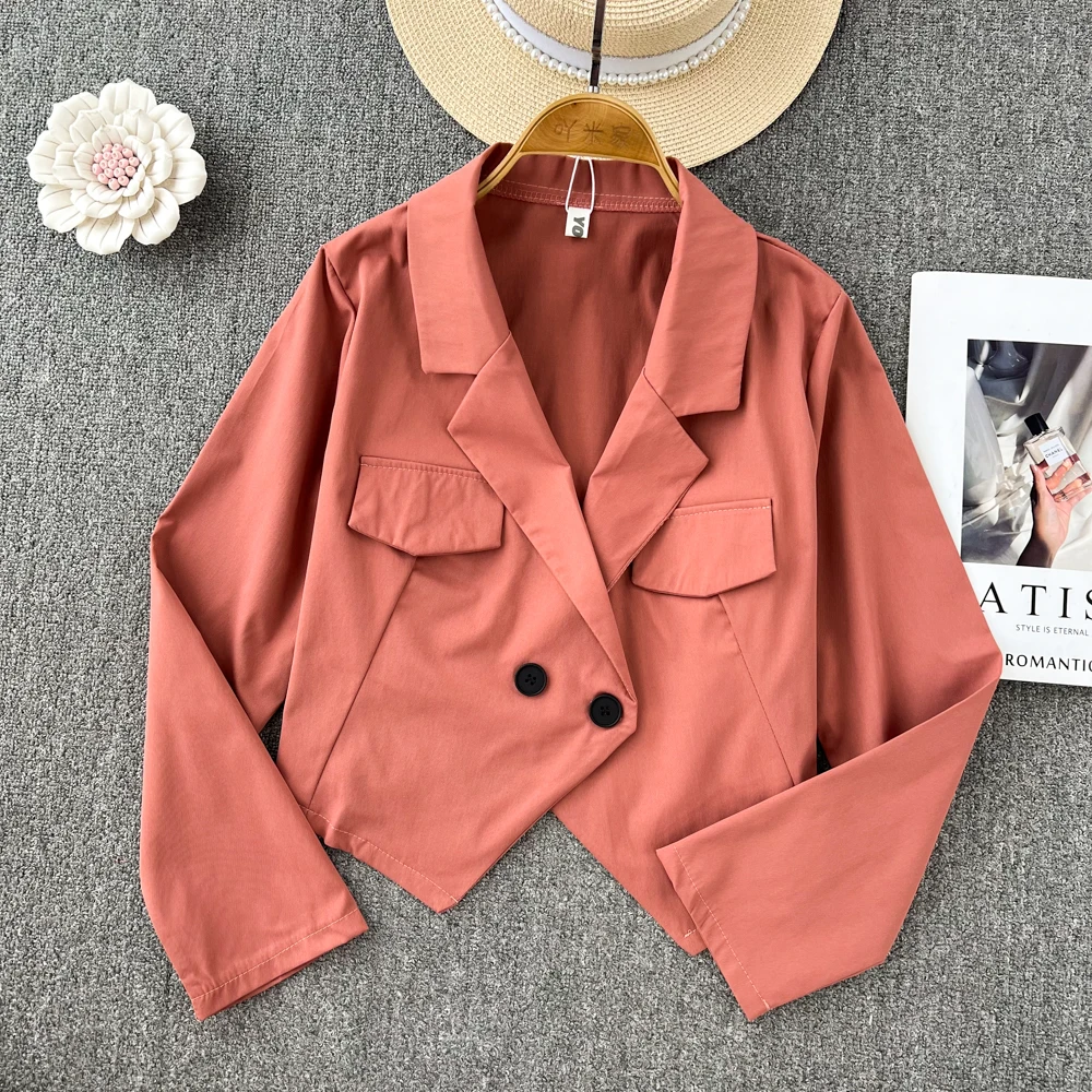 VANOVICH Korean Style Solid Color Temperament Short Irregular Suit Autumn New Vintage Notched Double Breasted Casual Blazers
VANOVICH Korean Style Solid Color Temperament Short Irregular Suit Autumn New Vintage Notched Double Breasted Casual Blazers