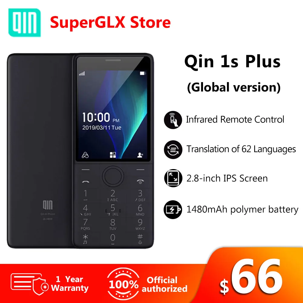 Qin 1S Plus 1GB RAM 8GB ROM Mobile Phone 2.8'' IPS Screen Bluetooth GPS Phone 1480mAh Battery VoLTE 4G Network WIFI Cellphone 
Qin 1S Plus 1GB RAM 8GB ROM Mobile Phone 2.8'' IPS Screen Bluetooth GPS Phone 1480mAh Battery VoLTE 4G Network WIFI Cellphone