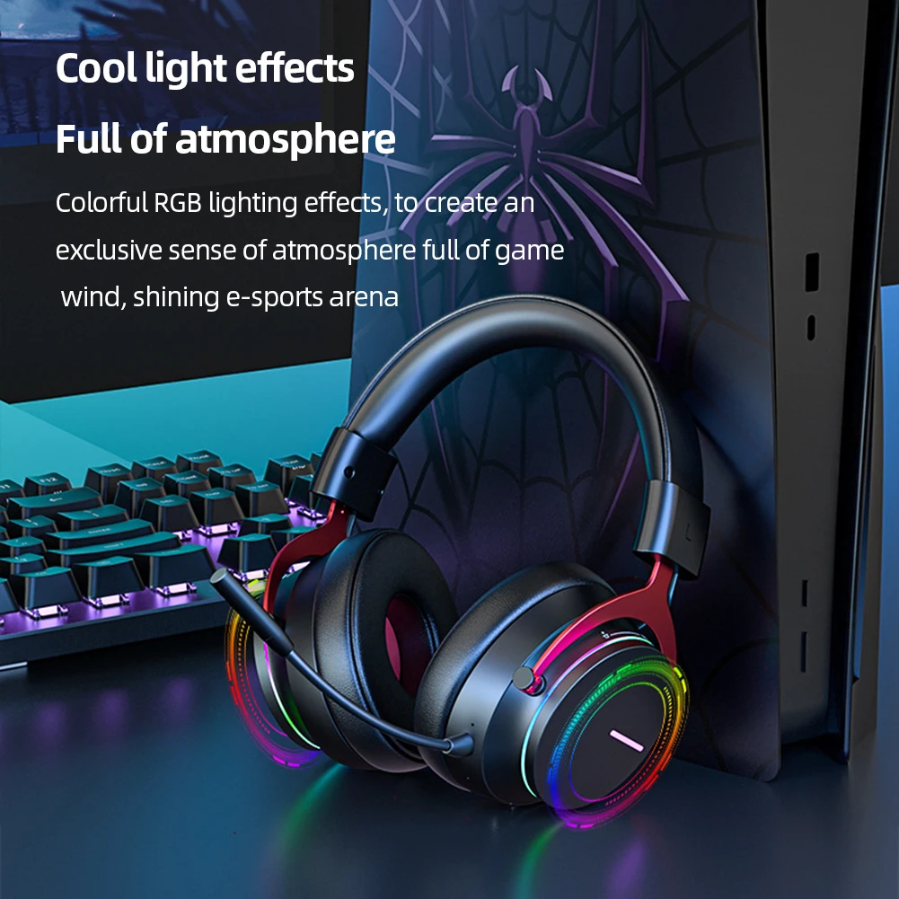 Wireless Gaming Overear Bluetooth-Compatible RGB Light Earphones Pluggable Balance Adjustment with Mic for Laptop Tablet Gamer
Wireless Gaming Overear Bluetooth-Compatible RGB Light Earphones Pluggable Balance Adjustment with Mic for Laptop Tablet Gamer