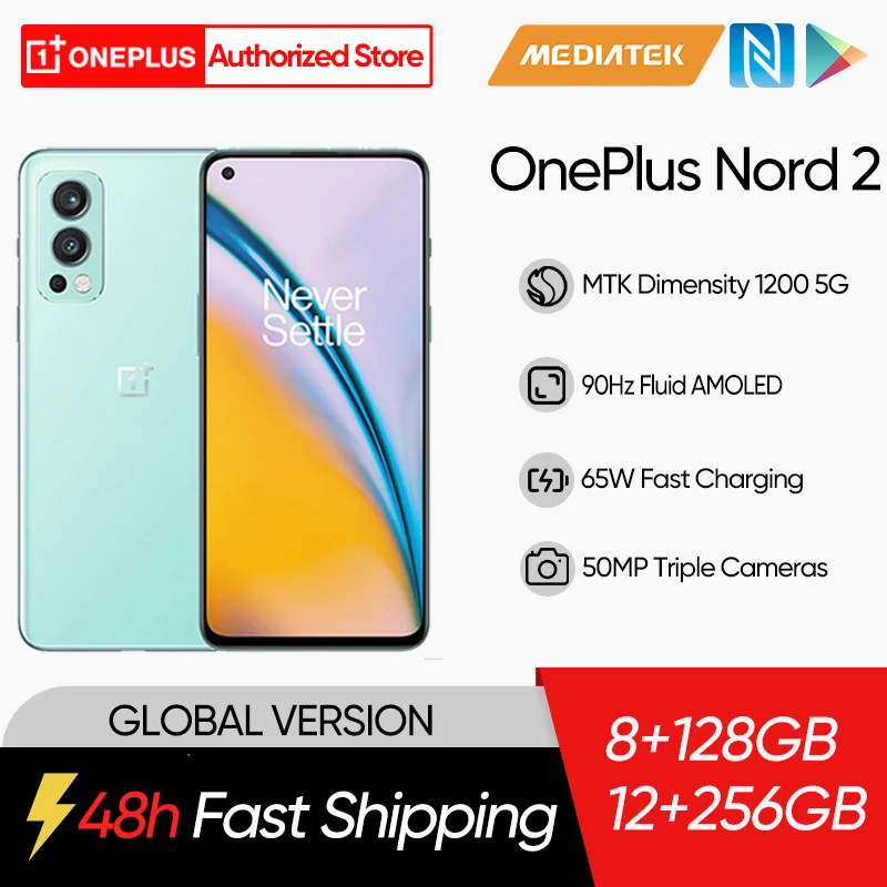 Global Version OnePlus Nord 2 5G Smartphone 8GB 128GB 50MP AI Camera OIS MTk Dimensity 1200-AI Warp Charge 65W
Global Version OnePlus Nord 2 5G Smartphone 8GB 128GB 50MP AI Camera OIS MTk Dimensity 1200-AI Warp Charge 65W
