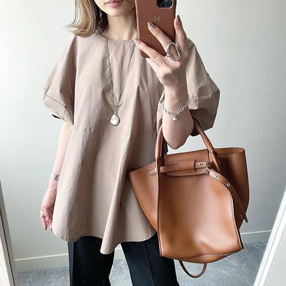 2022 Summer Women T-shirt Casual Puff Sleeve Round Neck Tops Plain Pullover Office Lady Clothing Korean Japanese Female T-shirts
2022 Summer Women T-shirt Casual Puff Sleeve Round Neck Tops Plain Pullover Office Lady Clothing Korean Japanese Female T-shirts
