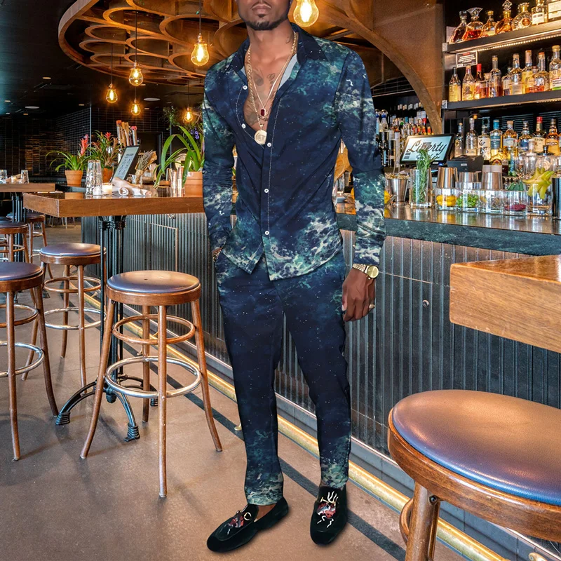 2022 Spring And Autumn Menswear Brand Colorful Printing Loose Large Long Sleeved Shirt Casual Sports Pants Fashion Two-piece Set
2022 Spring And Autumn Menswear Brand Colorful Printing Loose Large Long Sleeved Shirt Casual Sports Pants Fashion Two-piece Set