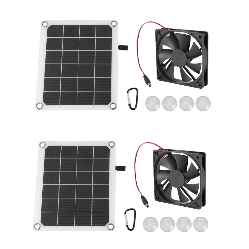 2X Solar Panel Exhaust Fan, 5V10W Waterproof Solar Exhaust Fan, Portable Exhaust Fan For Rvs, Greenhouses, Pet Houses 
2X Solar Panel Exhaust Fan, 5V10W Waterproof Solar Exhaust Fan, Portable Exhaust Fan For Rvs, Greenhouses, Pet Houses