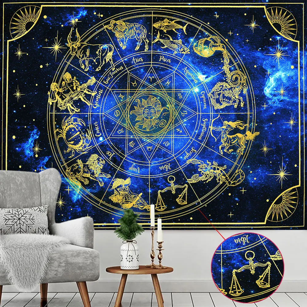 Astrology Sun Moon Constellation Black Tapestry Hanging Witchcraft Decoration Small Celestial Psychedelic Tapestry Wall Fabric
Astrology Sun Moon Constellation Black Tapestry Hanging Witchcraft Decoration Small Celestial Psychedelic Tapestry Wall Fabric