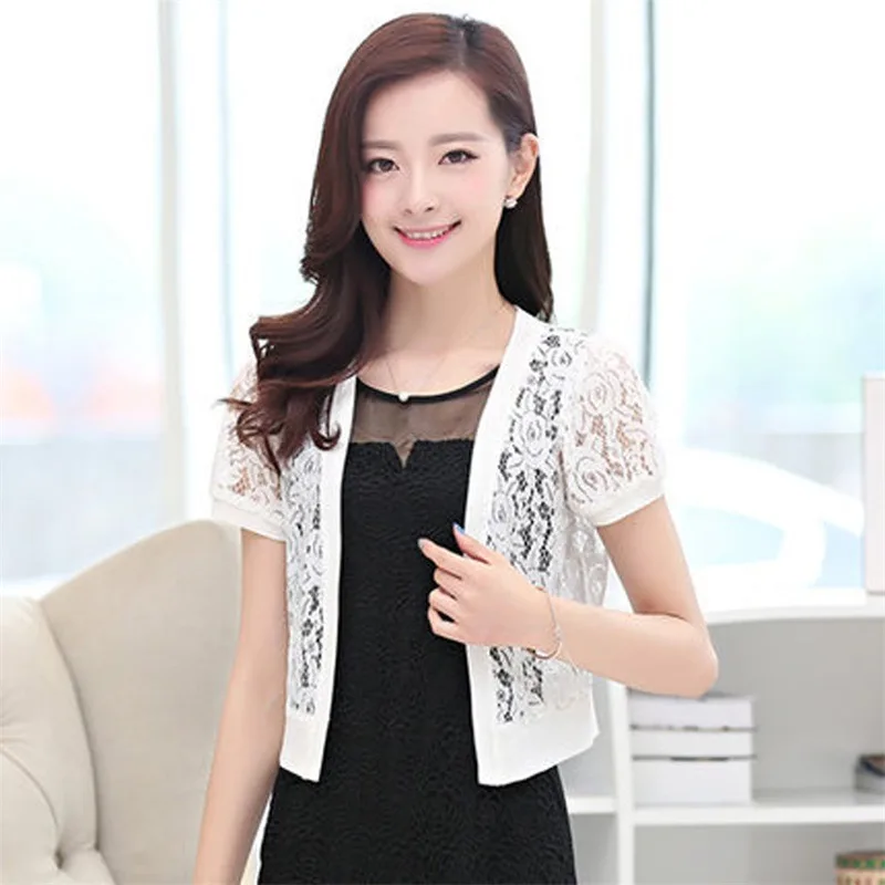 Women Fashion Short Sleeve Hollow Out Floral Lace Open Front Loose Fit Cardigan Top Blouse Shirt Tops Lady Blusas New 5XL
Women Fashion Short Sleeve Hollow Out Floral Lace Open Front Loose Fit Cardigan Top Blouse Shirt Tops Lady Blusas New 5XL