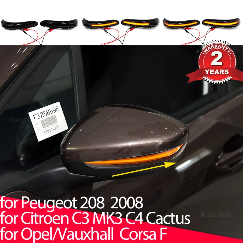2x LED Dynamic Turn Signal Light Mirror Indicator Blinker Lamp for Peugeot 208 2008 12’-22 Citroen C3 MK3 C4 Cactus Opel Corsa F
2x LED Dynamic Turn Signal Light Mirror Indicator Blinker Lamp for Peugeot 208 2008 12’-22 Citroen C3 MK3 C4 Cactus Opel Corsa F