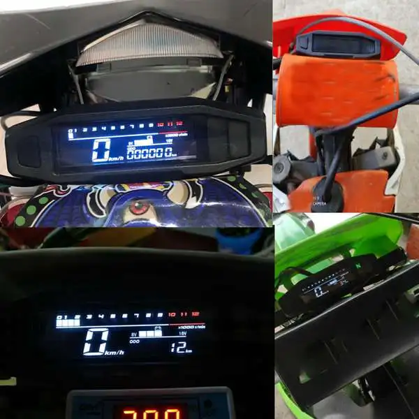 

Motorcycle Full LCD Digital Meter RPM Speedometer Odometer Electric Injection and Carburetor Meter W/Bracket Universal