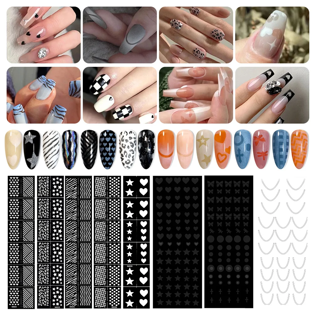 Airbrush Nail Art Stencils Stamping Template Love Heart Star Pattern Nail Sticker Stencil Tool Nail Decoration Supply
Airbrush Nail Art Stencils Stamping Template Love Heart Star Pattern Nail Sticker Stencil Tool Nail Decoration Supply