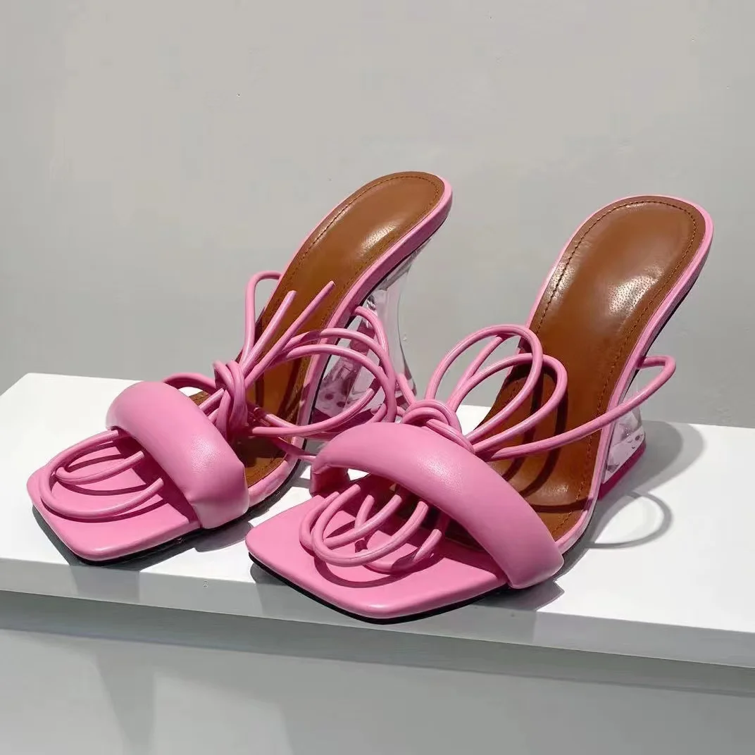 Женские босоножки на высоком каблуке, босоножки на шнуровке в европейском и американском стиле с одним ремешком, лето 2022 
Женские босоножки на высоком каблуке, босоножки на шнуровке в европейском и американском стиле с одним ремешком, лето 2022