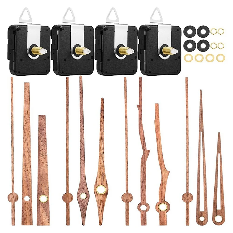 4 Pcs Quartz Clock Movement Mechanism Parts with 4 Types of Walnut Wood Clock Hands Clock Accessories for Clock Repair 
4 Pcs Quartz Clock Movement Mechanism Parts with 4 Types of Walnut Wood Clock Hands Clock Accessories for Clock Repair
