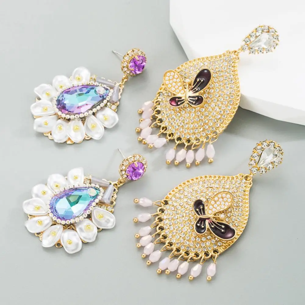 Fashion Drop Earrings Rhinestone Accessory Exquisite Women Earrings Earrings Dangle Earrings 1 Pair 
Fashion Drop Earrings Rhinestone Accessory Exquisite Women Earrings Earrings Dangle Earrings 1 Pair