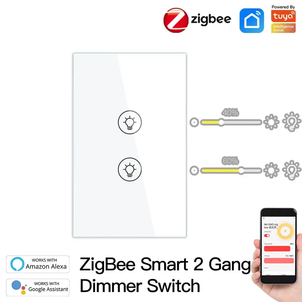 Tuya Zigbee Smart Switch Us Eu Wireless Smart Home Works With Alexa Google Home Light Dimmer Switch 1/2/3 Gang
Tuya Zigbee Smart Switch Us Eu Wireless Smart Home Works With Alexa Google Home Light Dimmer Switch 1/2/3 Gang
