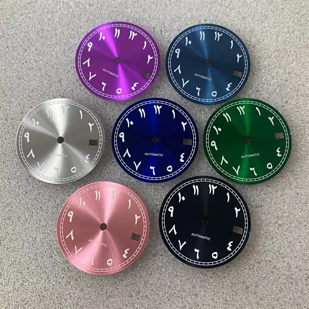 NH35 Dial 28.5mm Arabic Numerals Green Luminous Watch Dial Fits for NH35/NH36/4R/7S Movement Watch Accessories
NH35 Dial 28.5mm Arabic Numerals Green Luminous Watch Dial Fits for NH35/NH36/4R/7S Movement Watch Accessories