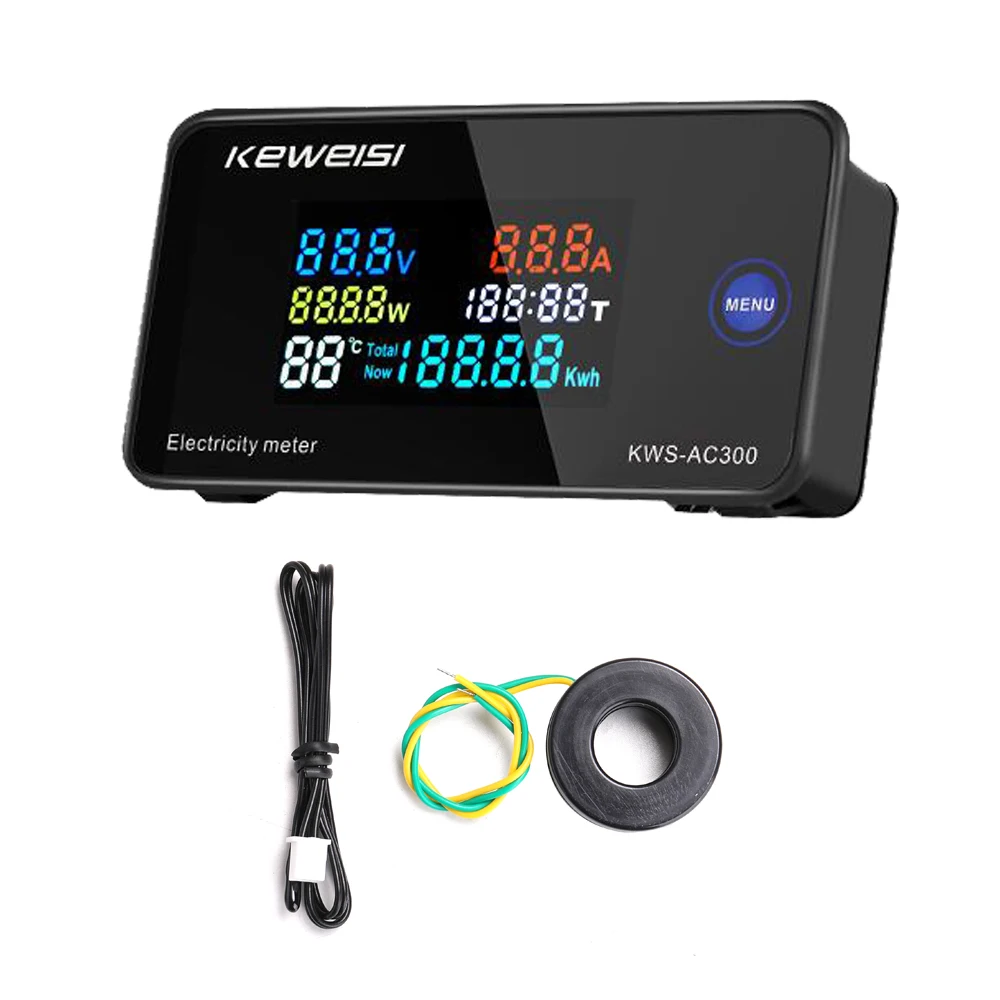 AC50-300V Digital Voltmeter Ammeter Power Current Voltage Temperature Humidity Measurement Device 10A/100A Close-CT Open-CT
AC50-300V Digital Voltmeter Ammeter Power Current Voltage Temperature Humidity Measurement Device 10A/100A Close-CT Open-CT