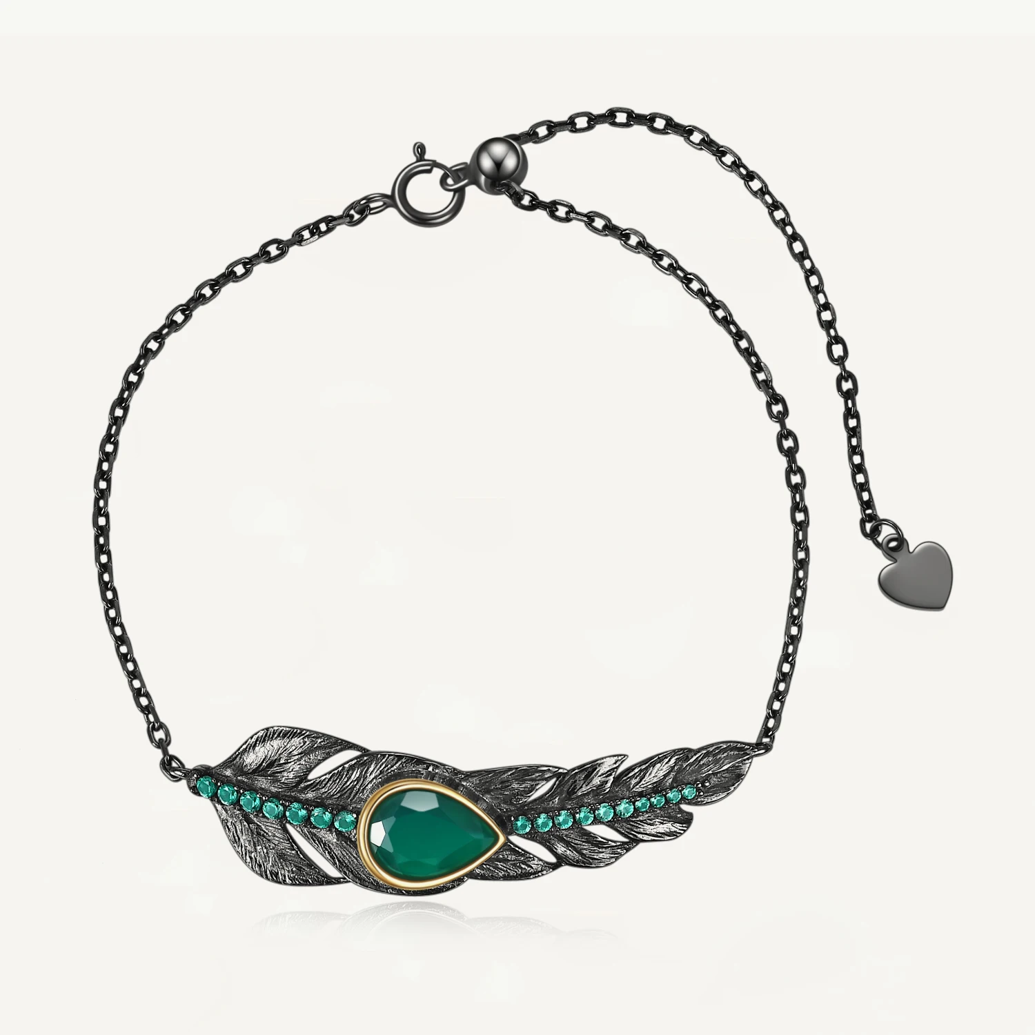 GEM'S BALLET Black Feather Design Jewelry Gothic Style Really 925 Sterling Silver Handmade Bracelet For Women Anniversary Gift
GEM'S BALLET Black Feather Design Jewelry Gothic Style Really 925 Sterling Silver Handmade Bracelet For Women Anniversary Gift