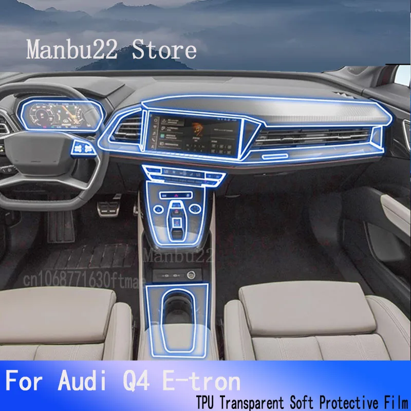 

For Audi Q4 E-tron(2022-2023) Car GPS Navigation LCD Screen TPU Protective Film Protector Decoration Stickers
