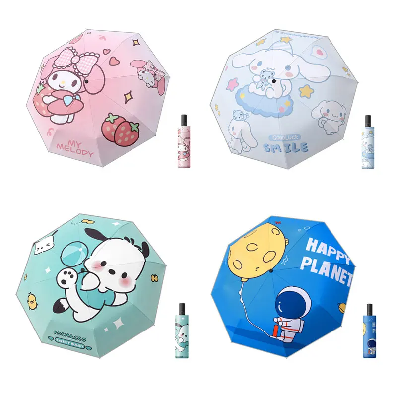 

Sanrio Umbrella Sunny and Rainy Days Dualuse Cinnamoroll My Melody Kuromi Anime Automatic Folding Sunshade Umbrella Kids Gifts