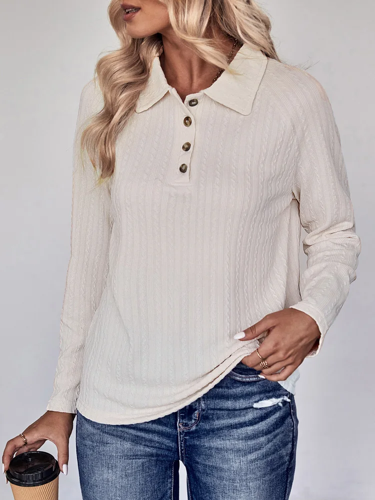 Benuynffy Half Button Long Sleeve Tee Shirt with Turn-down Collar Women T-Shirts Fall Fashion Casual Solid Knit Tops 2023 New
Benuynffy Half Button Long Sleeve Tee Shirt with Turn-down Collar Women T-Shirts Fall Fashion Casual Solid Knit Tops 2023 New