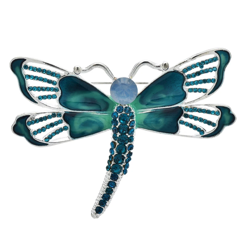 

Wuli&baby Flying Dragonfly Brooches For Women Unisex 2-color Enamel Rhinestone Insects Party Office Brooch Pins Gifts