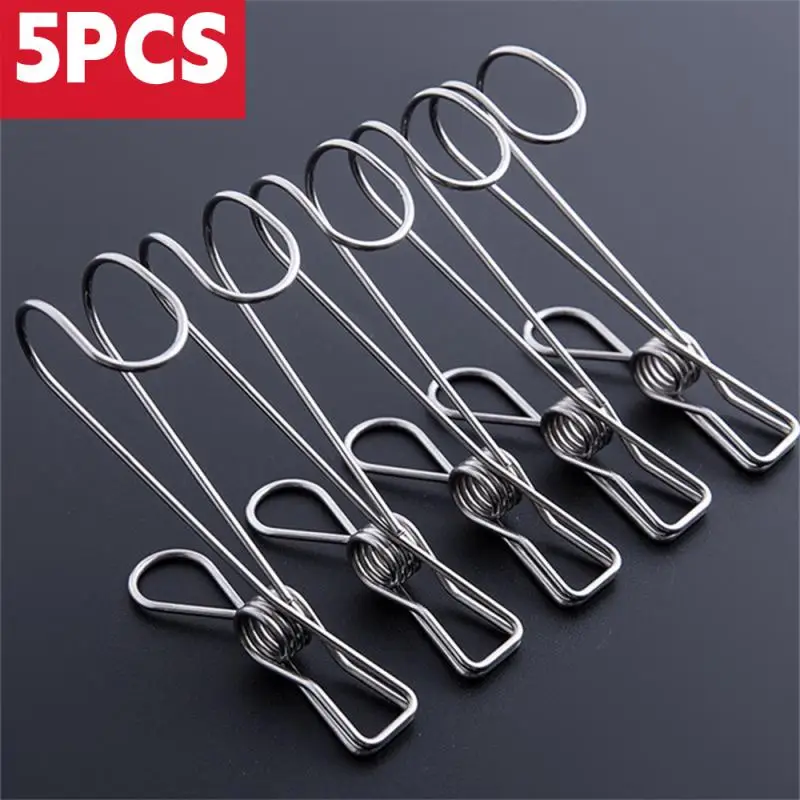 1/5PCS Stainless Steel Clip Hook With Hanging Bathroom Multi-Function Clothes Windproof Hanger Home Storage Clothes Drying Clip
1/5PCS Stainless Steel Clip Hook With Hanging Bathroom Multi-Function Clothes Windproof Hanger Home Storage Clothes Drying Clip