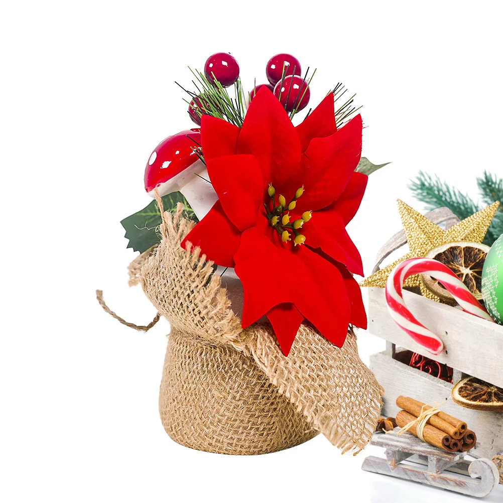 Christmas Red Berries Tree Artificial Ornament Pine Fake Poinsettia Potted Berry Decor Mini Cone Pineconeflower Tabletop
Christmas Red Berries Tree Artificial Ornament Pine Fake Poinsettia Potted Berry Decor Mini Cone Pineconeflower Tabletop
