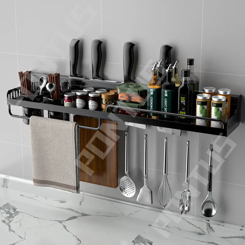 Кухонная полка для хранения, Полка для специй без отверстий, держатель для ножей, многофункциональная настенная полка для ножей, кухонный о...
Кухонная полка для хранения, Полка для специй без отверстий, держатель для ножей, многофункциональная настенная полка для ножей, кухонный о...