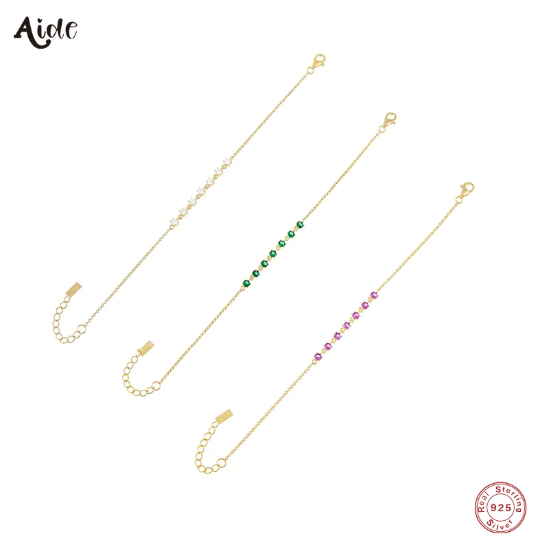 Aide 925 Sterling Silver White Green Rose Red Zircons Chain Bracelets For Women Minimalist Stackable Bracelet Summer Jewelry
Aide 925 Sterling Silver White Green Rose Red Zircons Chain Bracelets For Women Minimalist Stackable Bracelet Summer Jewelry