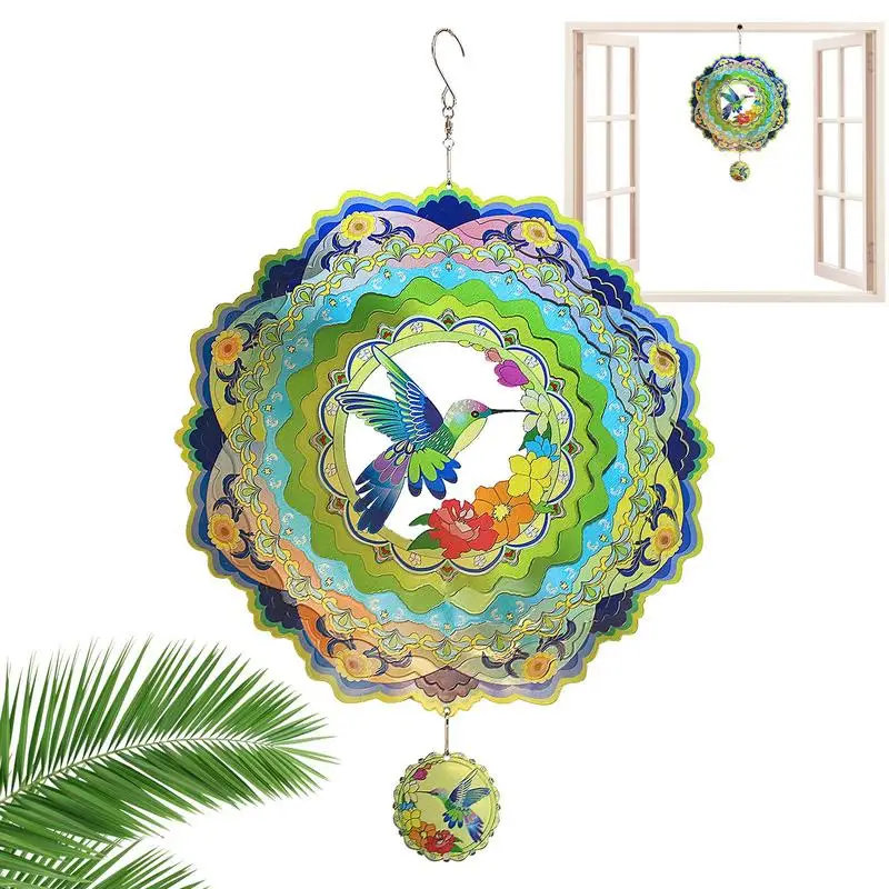 

Hummingbird Wind Chimes 3D Wind Spinner For Indoor Outdoor Waterproof Decoration Ornament For Yard Garden Trees Balconies Patio