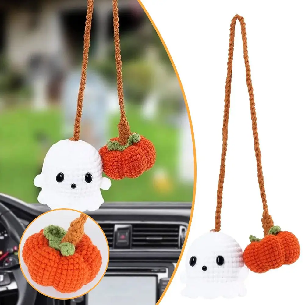 Halloween Car Hanging Ornament Crochet Pumpkin and Ghost Car Pendant for Car Rear View Mirror Interior Decoration Accessori E6S0
Halloween Car Hanging Ornament Crochet Pumpkin and Ghost Car Pendant for Car Rear View Mirror Interior Decoration Accessori E6S0