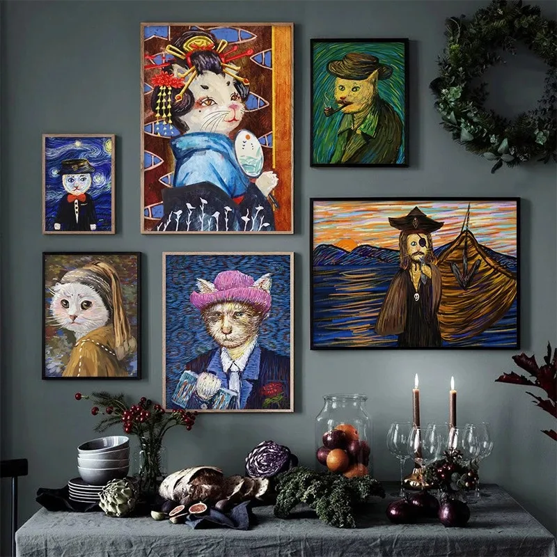 Digital Oil Painting Cat Van Gogh Modern Cartoon Posters DIY Handpainted Wall Art Pictures Home Kid's Bedroom Decor Unique Gift
Digital Oil Painting Cat Van Gogh Modern Cartoon Posters DIY Handpainted Wall Art Pictures Home Kid's Bedroom Decor Unique Gift