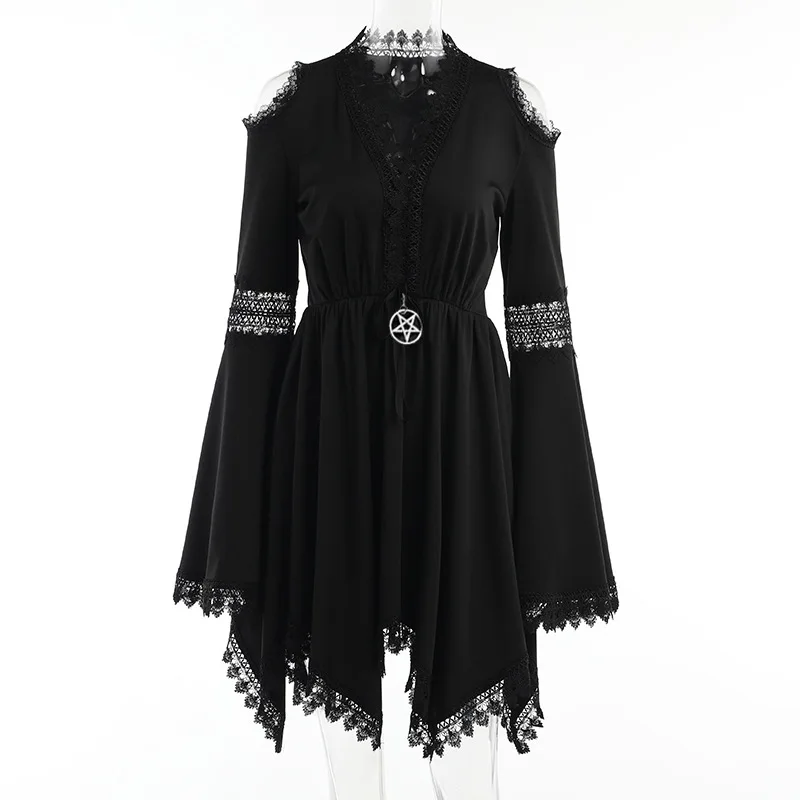 Goth Dark Mall Goth Aesthetic Women Aline Dresses Grunge Black Lace Patchwork Irregular Hem Dress Punk Flare Sleeve Streetwear
Goth Dark Mall Goth Aesthetic Women Aline Dresses Grunge Black Lace Patchwork Irregular Hem Dress Punk Flare Sleeve Streetwear