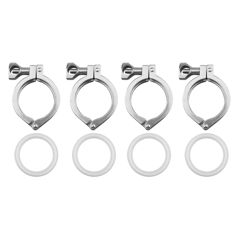 4Pcs Tri-Clamp Steel Single Pin Heavy Duty Tri Clamp With Wing Nut For Ferrule TC With 4 Pc Silicone Gasket
4Pcs Tri-Clamp Steel Single Pin Heavy Duty Tri Clamp With Wing Nut For Ferrule TC With 4 Pc Silicone Gasket