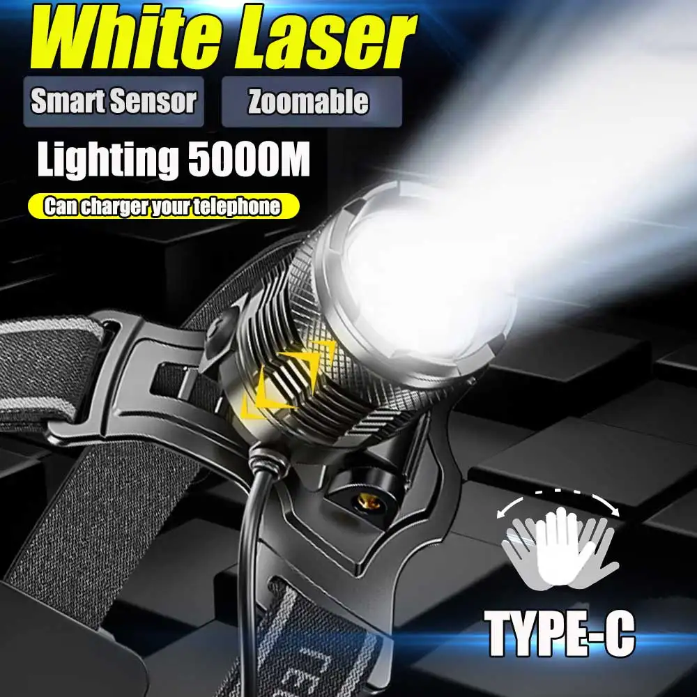 12000000 Lumens Shot Long Wick High Powerful Sensor Headlamp Head Torch Zoom XHP70 Headlight TYPE-C Rechargeable Fishing Lantern
12000000 Lumens Shot Long Wick High Powerful Sensor Headlamp Head Torch Zoom XHP70 Headlight TYPE-C Rechargeable Fishing Lantern