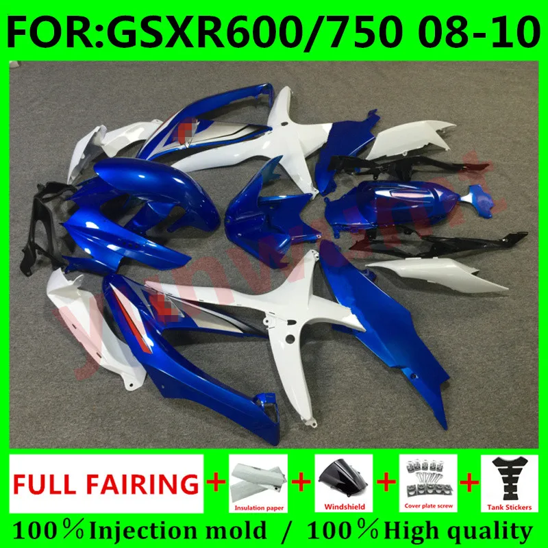 Обтекатели для мотоциклов SUZUKI GSXR600 GSXR750 2008 2009 2010 K8 K9 GSXR 600 750 08 09 10, комплект обтекателей синего и белого цвета
Обтекатели для мотоциклов SUZUKI GSXR600 GSXR750 2008 2009 2010 K8 K9 GSXR 600 750 08 09 10, комплект обтекателей синего и белого цвета