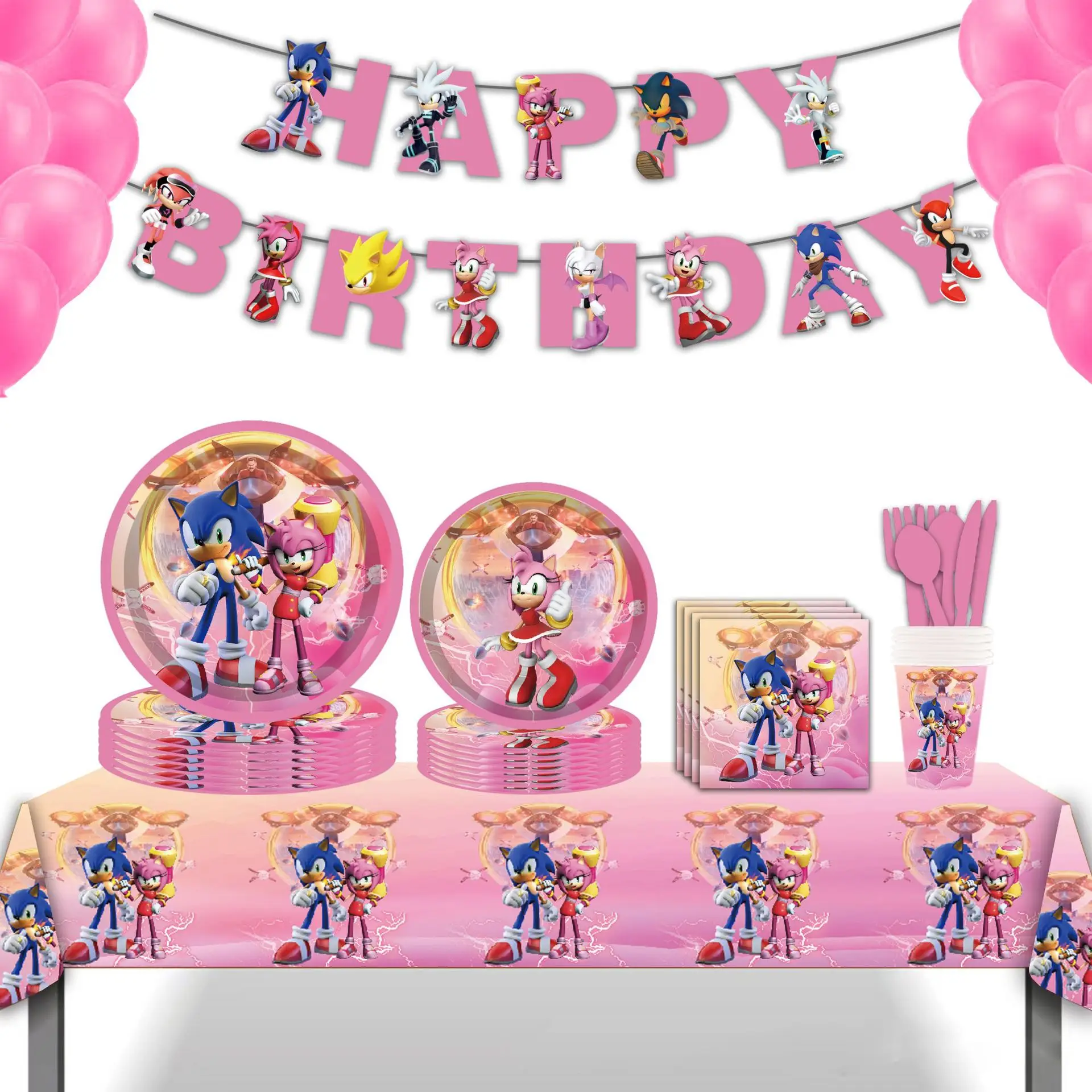 

Любимая розовая фотография девушки, скатерть, чашка, тарелка, украшение, бумажная салфетка, набор воздушных шаров, принадлежности для детского праздника