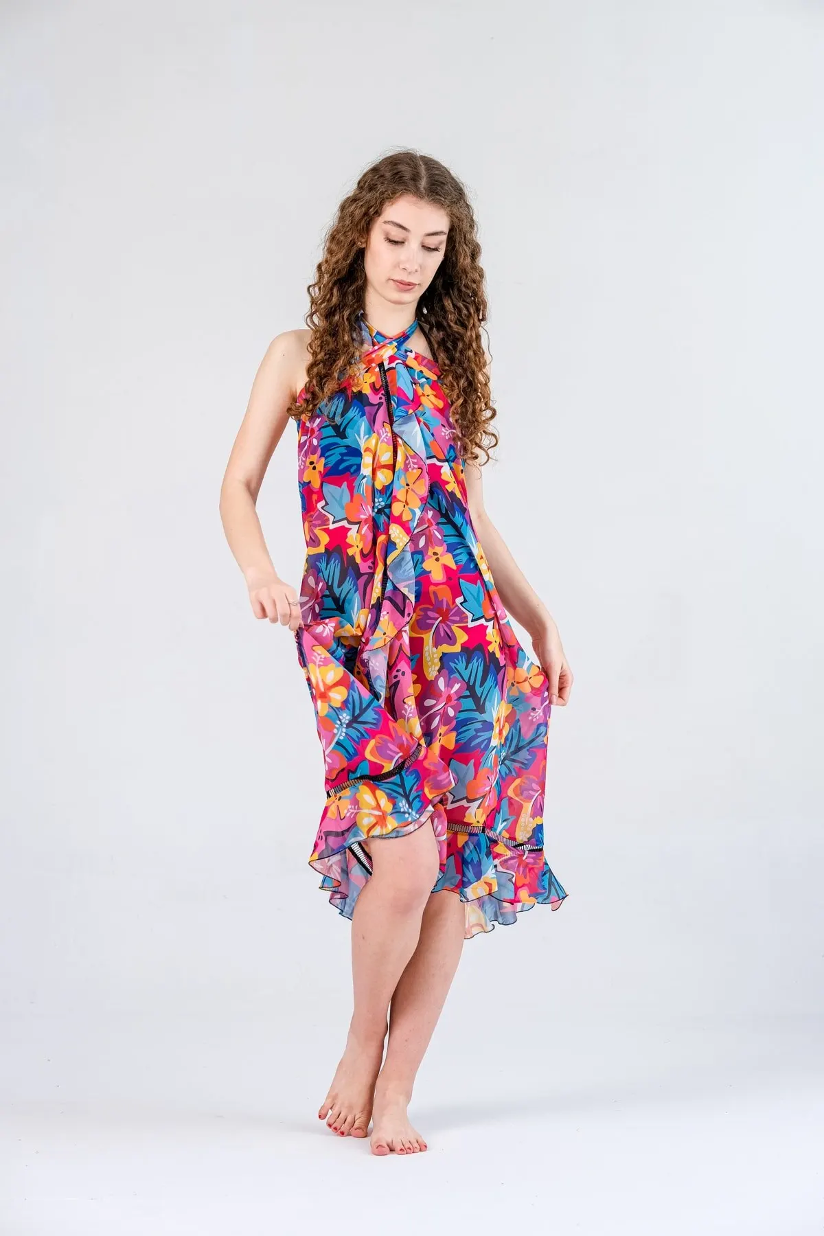 Women's Pareo pattern Frill Detailed Swimwear Cover Dress Sexy Tunic Suit Beachwear Female Beach Bikini Cover
Women's Pareo pattern Frill Detailed Swimwear Cover Dress Sexy Tunic Suit Beachwear Female Beach Bikini Cover