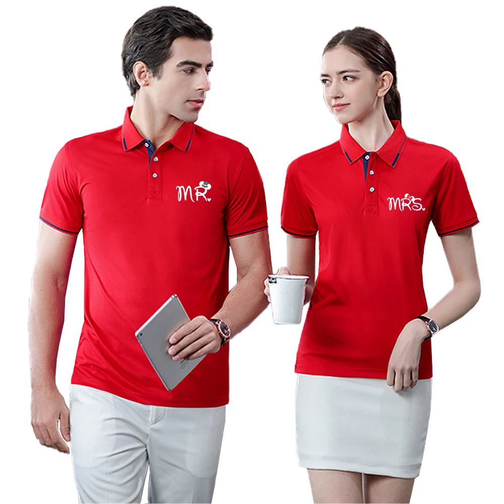 Couple Women Men's Polo T-shirts Mr Mrs Print Tees Short Sleeve for Casual New Turn-down Collar Streetwear Top Clothing
Couple Women Men's Polo T-shirts Mr Mrs Print Tees Short Sleeve for Casual New Turn-down Collar Streetwear Top Clothing
