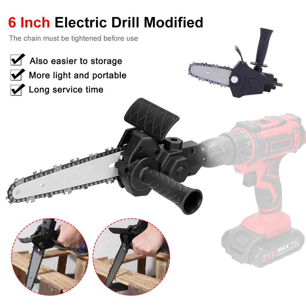 4Inch Electric Drill Chainsaw Modified To Electric Chainsaw Tool Attachment Electric Chainsaw Accessory Woodworking Cutting Tool
4Inch Electric Drill Chainsaw Modified To Electric Chainsaw Tool Attachment Electric Chainsaw Accessory Woodworking Cutting Tool