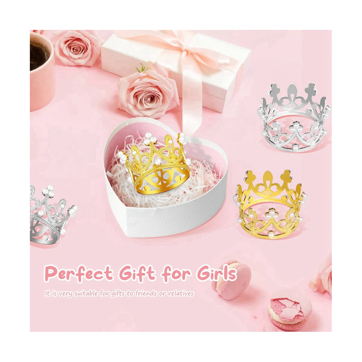 12 PCS Gold Silver Mini Crown Birthday Cake Topper with Pearl Decor Small Princess Headpiece Baby Crown Cake Decoration
12 PCS Gold Silver Mini Crown Birthday Cake Topper with Pearl Decor Small Princess Headpiece Baby Crown Cake Decoration