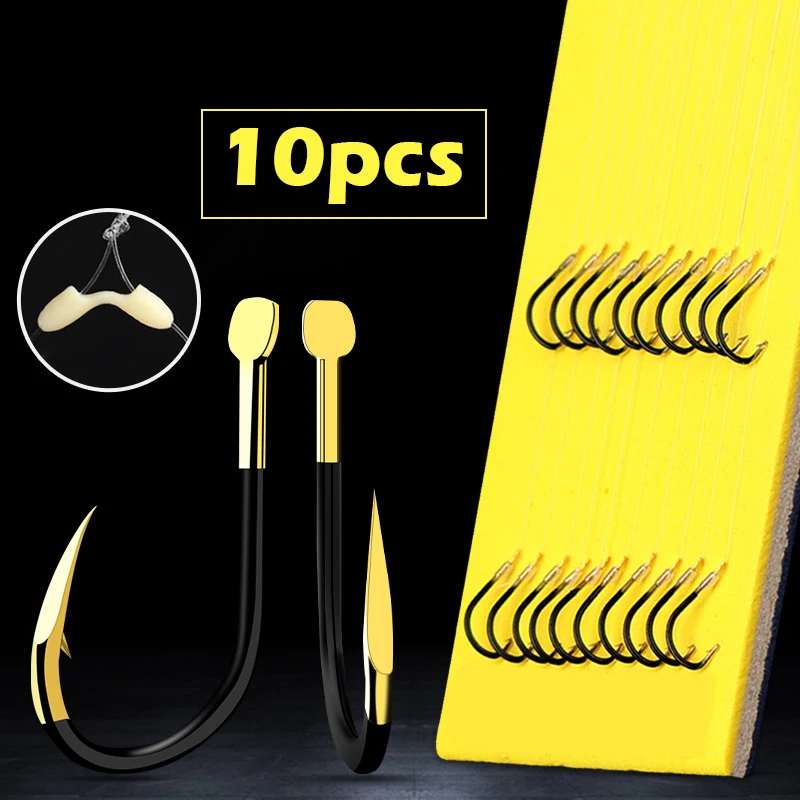 JIEXING 10Pcs/Lot Double Hooks Black Gold Ghost Tooth Carp Hook Fishing Hook japan PE line saltwater Fishing accessories
JIEXING 10Pcs/Lot Double Hooks Black Gold Ghost Tooth Carp Hook Fishing Hook japan PE line saltwater Fishing accessories